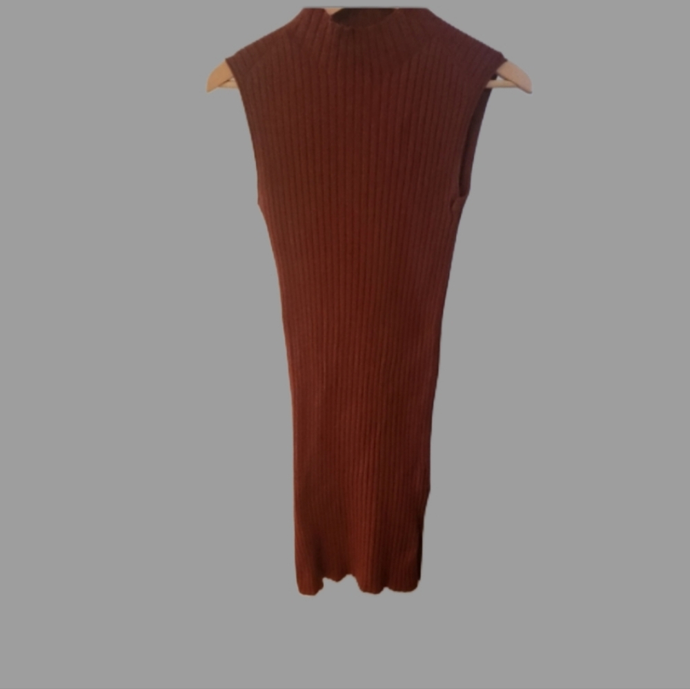Rust‎ Sleeveless Ribbed Knit Dress S/p